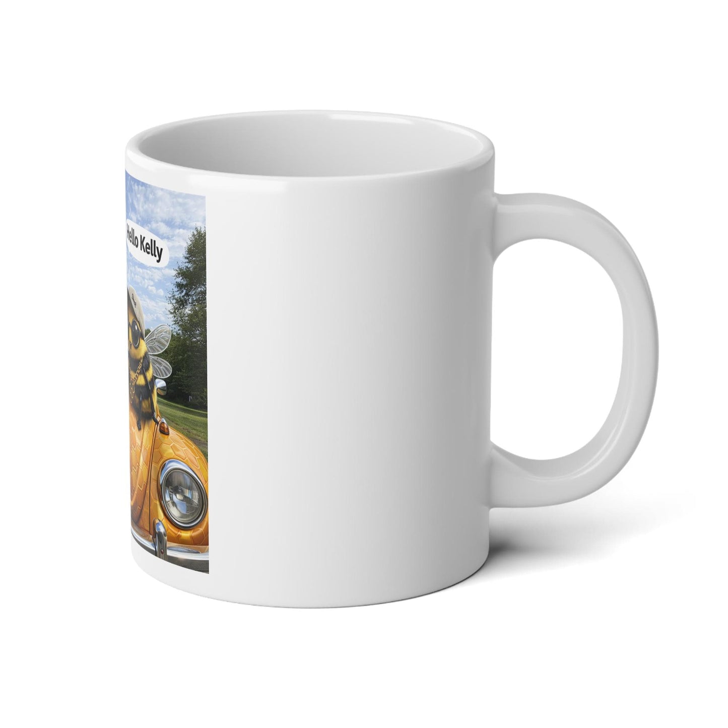 Cute Bee Friends on Honeycomb Beetle Car Mug | 20oz Jumbo Coffee Mug