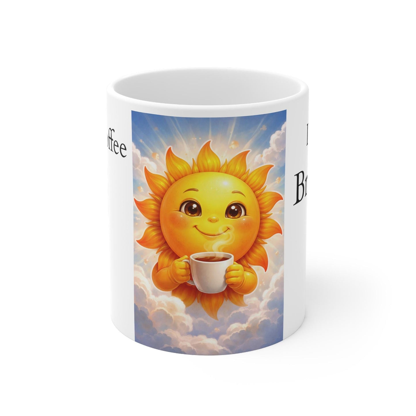 Smiling Sun Holding Coffee Mug