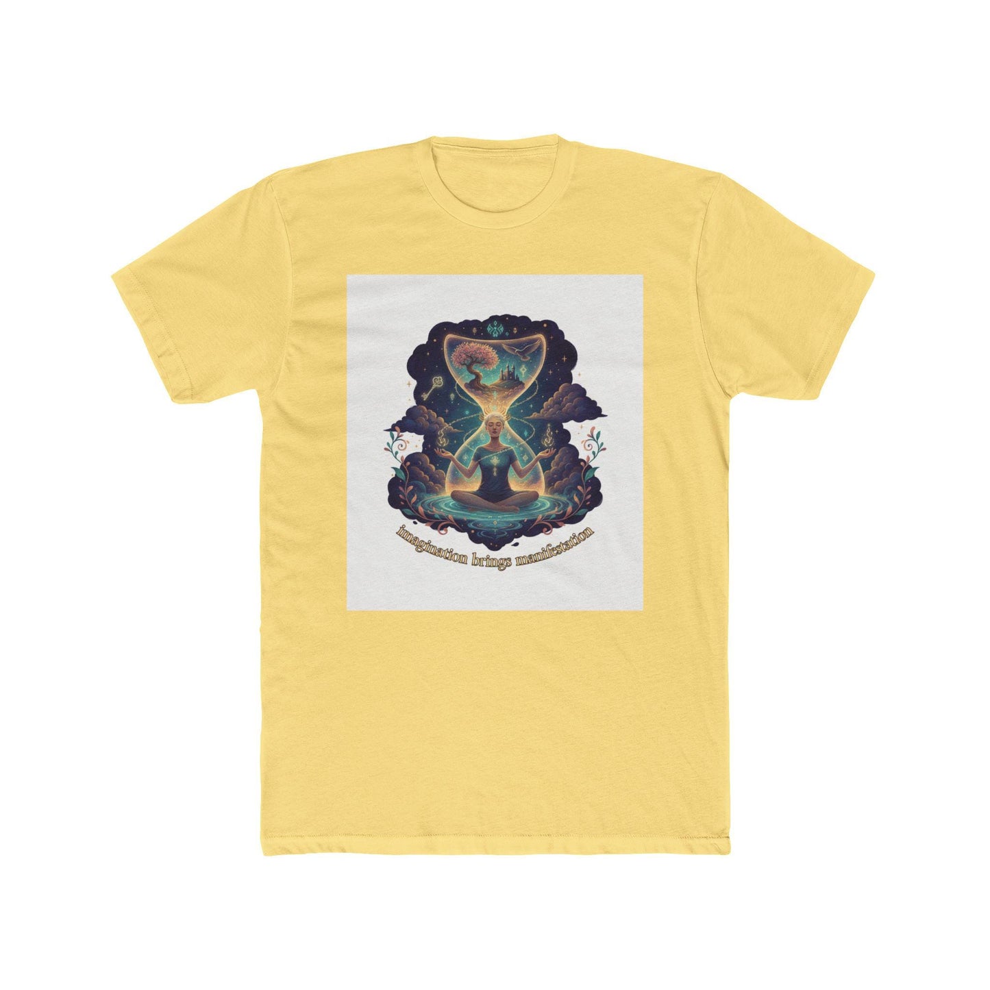 Imagination Brings Manifestation Cosmos illustration T-Shirt floral frame