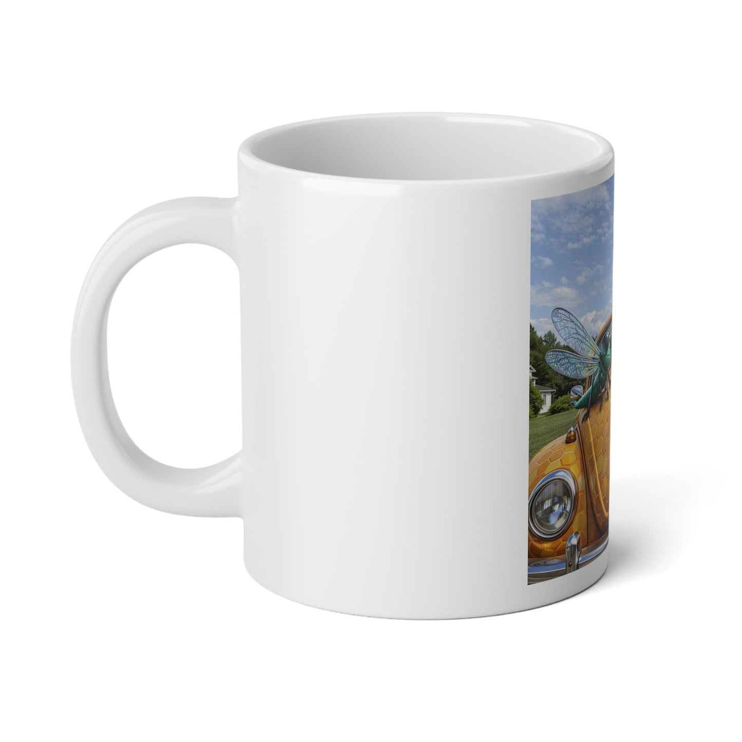 Cute Bee Friends on Honeycomb Beetle Car Mug | 20oz Jumbo Coffee Mug