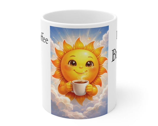 Smiling Sun Holding Coffee Mug
